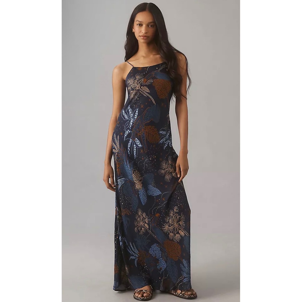 Farm Rio night jungle slip maxi dress